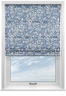 Aviary Velvet, Denim - Motorised Roman Blind